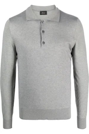 BRIONI Flat-pointed collar button-fastening polo shirt