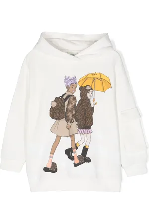 Fendi Graphic-print cotton hoodie