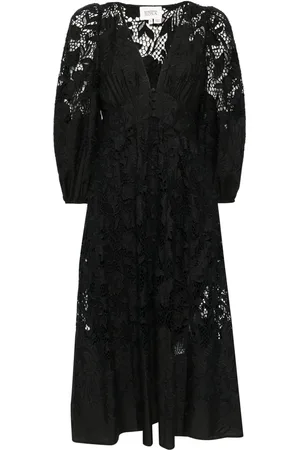 Marchesa Notte Jessamine guipure-lace midi dress