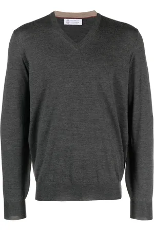 Brunello Cucinelli V-neck fine-knit jumper
