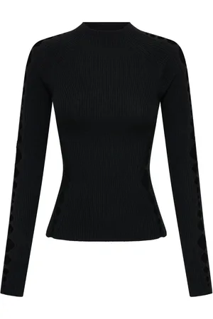 DION LEE Snake Diamond Skivvy wool jumper