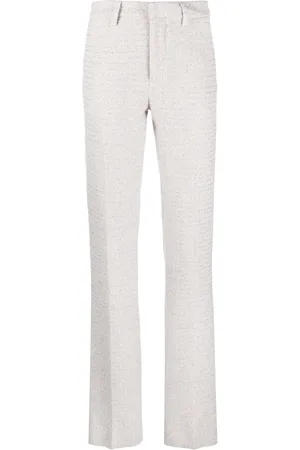 Alessandra Rich Sequin-embellished tweed flared trousers
