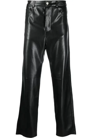 Nanushka Faux-leather straight-leg trousers