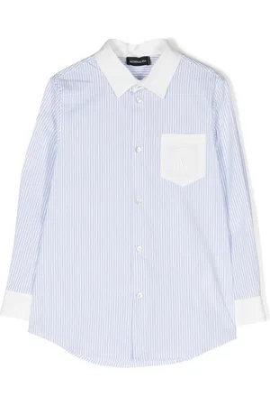 MONNALISA Stripe-print cotton-blend shirt