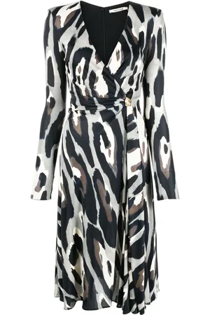 Roberto Cavalli Animal-print wrap midi dress