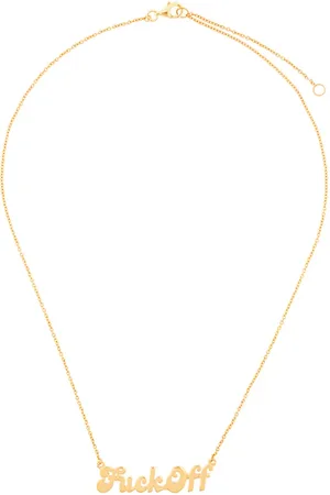 TRUE ROCKS F quote chain necklace