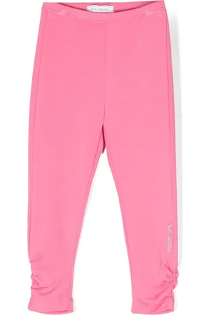 MONNALISA Gathered-detail crystal-embellished leggings