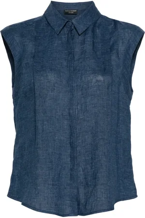 Emporio Armani Pleat-detailing chambray shirt