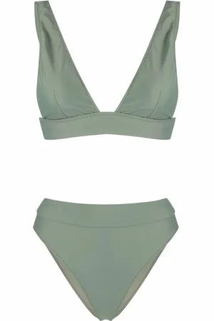 Noire Swimwear High-waisted V-neck bikini set