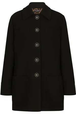 Dolce & Gabbana Galalith-button crepe peacoat