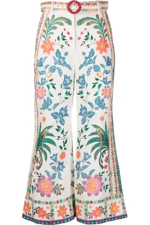 ZIMMERMANN Ginger floral-print linen flared trousers