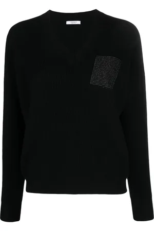 PESERICO SIGN Metallic-threading V-neck jumper
