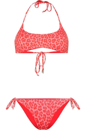 FISICO Leopard-print halterneck bikini