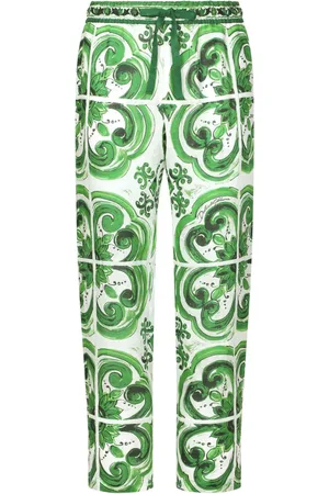 Dolce & Gabbana Majolica-print linen trousers