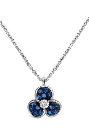 Leo Pizzo 18K yellow gold Candy Flora diamond and sapphire pendant necklace