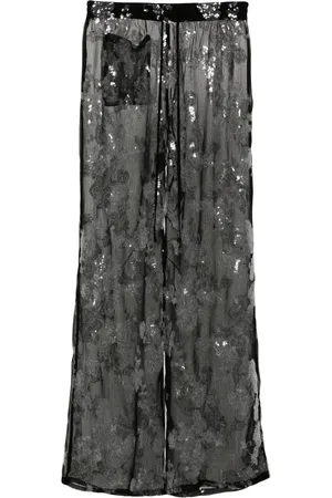 SIEDRES Nedi sequinned wide-leg trousers