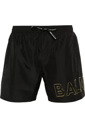Balmain Embossed-logo swim shorts