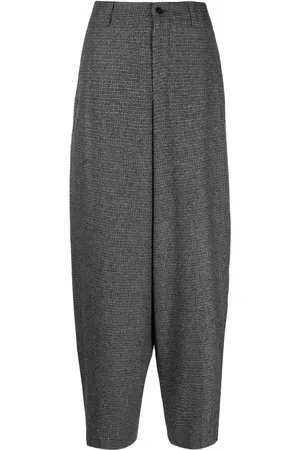 Closed Check-pattern tapered trousers
