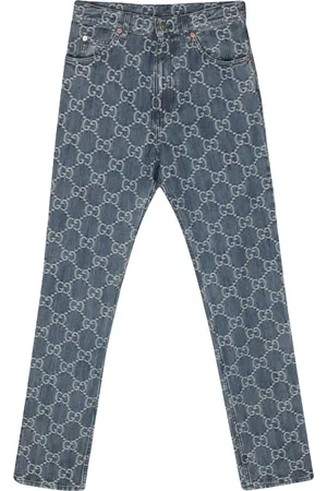 Gucci GG-jacquard mid-rise straight-leg jeans