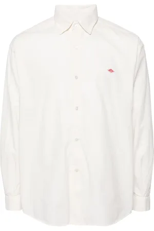 DANTON Logo-appliqué cotton shirt