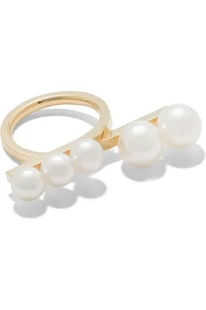 Tasaki 18kt yellow Collection Line Balance loop pearl ring