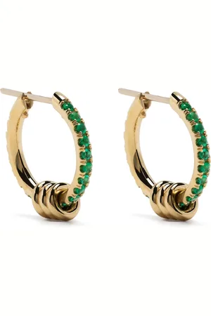 SPINELLI KILCOLLIN 18K yellow Ara emerald hoop earrings