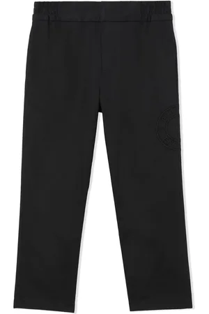 Burberry Logo-embroidered cotton trousers
