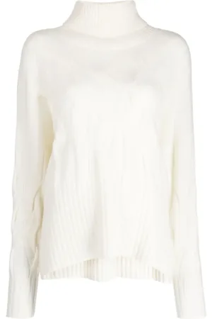 N.PEAL Relaxed Cable roll-neck jumper