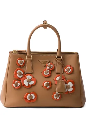 Prada Large Galleria floral appliqué bag