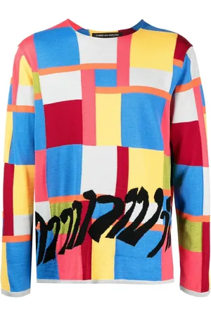 Comme des Garçons Colour-block intarsia-knit jumper