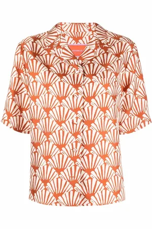 La DoubleJ Shell-print short-sleeve shirt