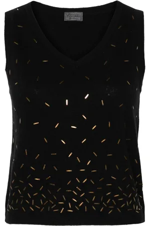 VERSACE 2000s plaque-embellished knitted vest