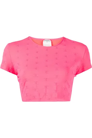 CHANEL 1997 CC logo-embroidered cropped T-shirt