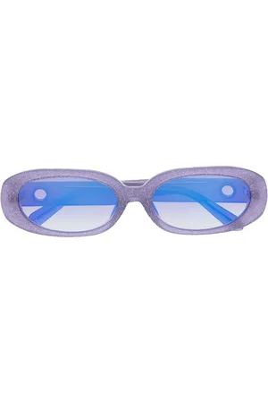 Linda Farrow Round-frame glitter sunglasses