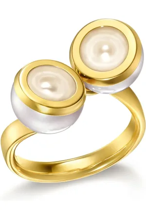 Tasaki 18kt yellow M/G Sliced Bezel pearl ring