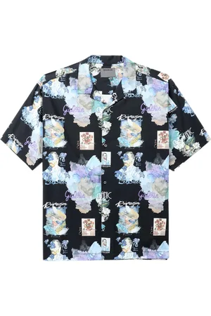 Musium Div. Graphic-print cotton-blend shirt