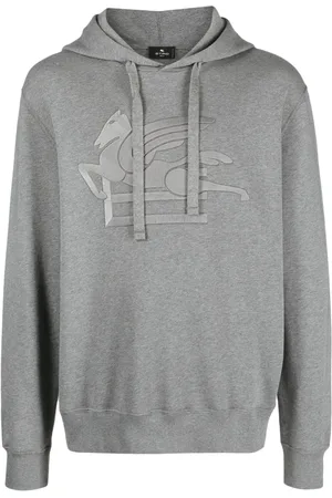 Etro Logo-stamp cotton hoodie