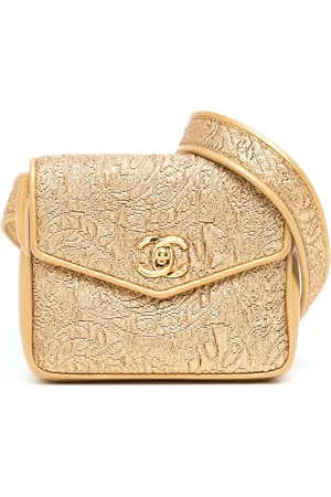 CHANEL 1992 quilted metallic belt bag