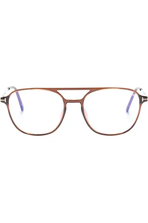Tom Ford Tortoiseshell-effect pilot-frame glasses