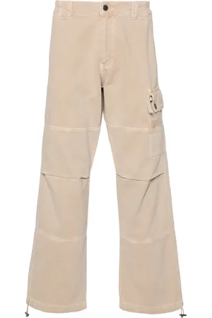 Moschino Logo-embroidered cotton trousers