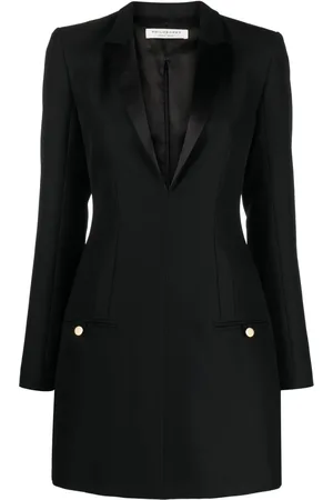 Serafini Peak-lapel long-sleeve minidress