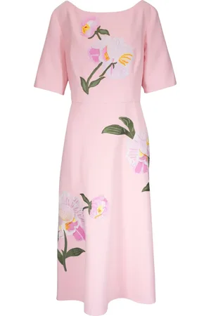 Carolina Herrera Floral-embroidered midi dress