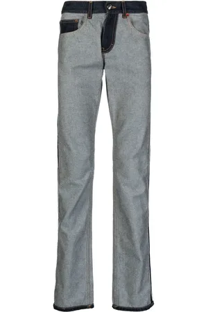 Ports V Contrasting-panel detail trousers