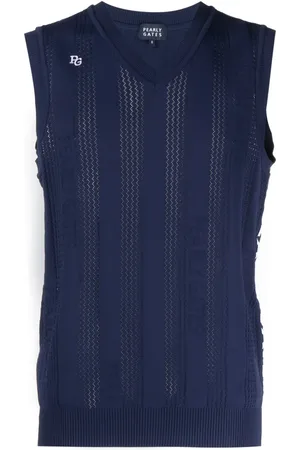 PEARLY GATES Logo-jacquard V-neck knitted vest