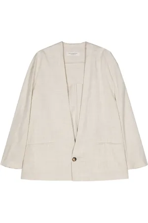 Serafini Mélange plunging V-neck jacket