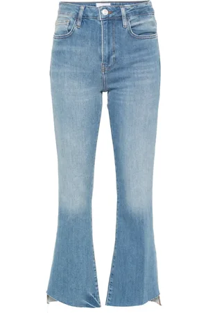 Frame Whiskering-effect bootcut jeans