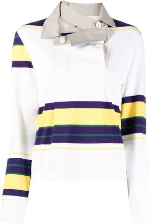 Kolor Deconstructed collar striped sweatshirt