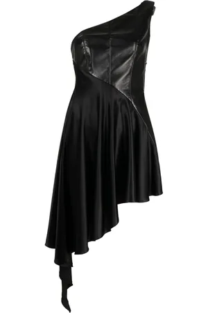 MATÉRIEL by Aleksandre Akhalkatsishvili One-shoulder faux-leather dress