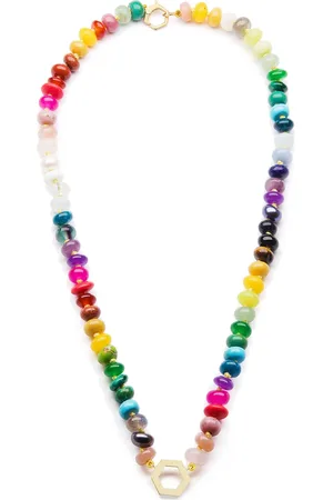 HARWELL GODFREY 18kt yellow gold rainbow gemstone beaded necklace