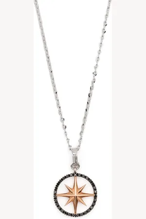 Zancan 18kt white and rose gold compass necklace